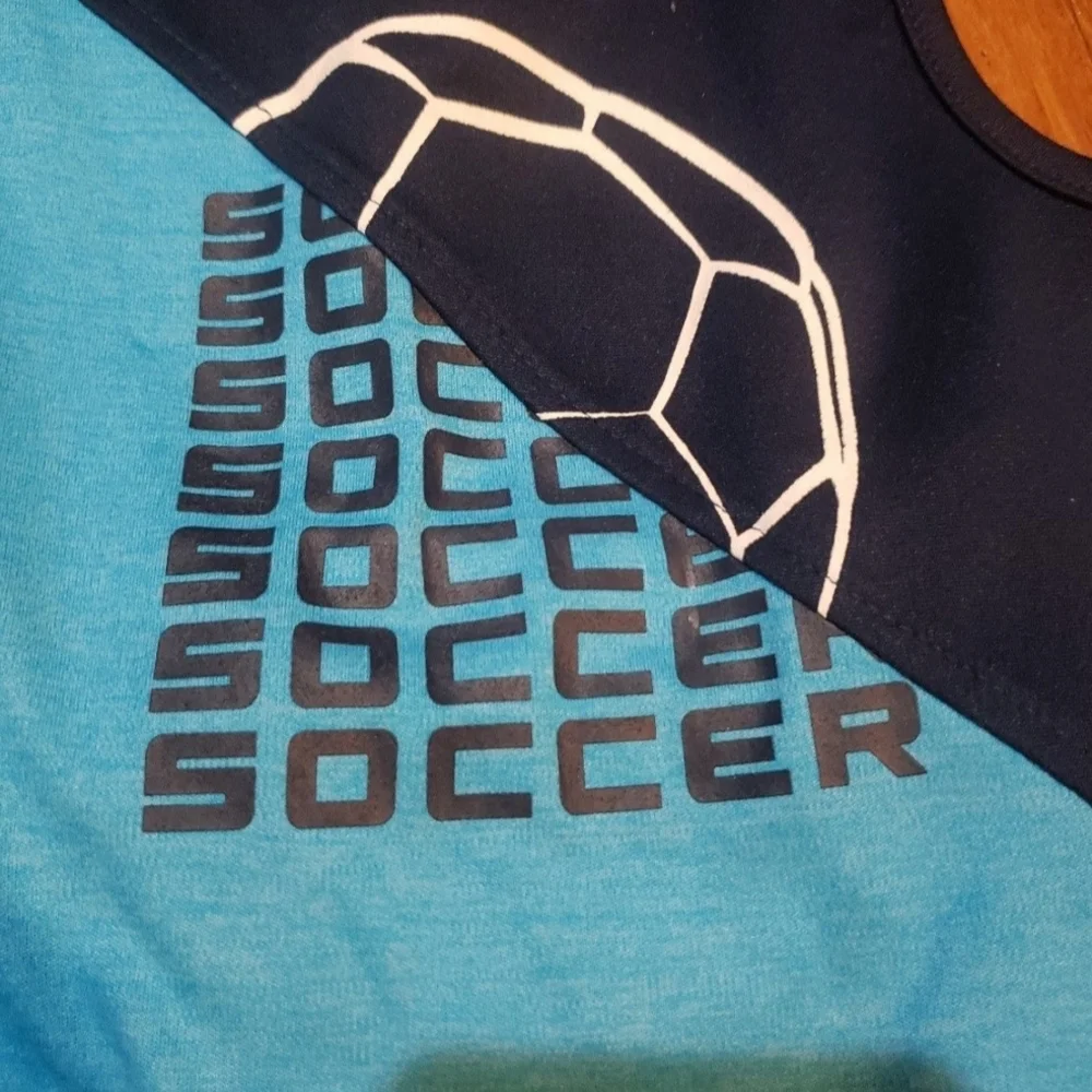 🌻 NWT Baby Boy Blue Activewear Soccer 2pc Full Outfit Set Size 18M